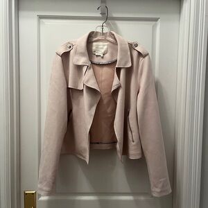 Anthropologie Faux Suede Open Moto Jacket XL
